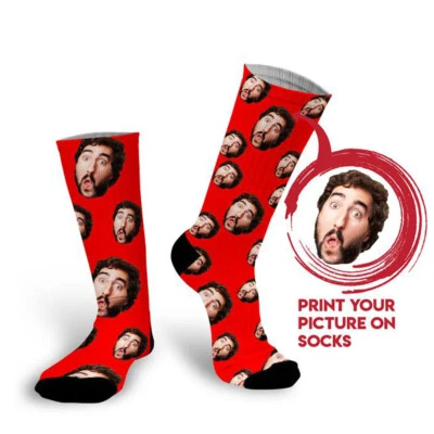 Custom Personalized Photo Pet Dog Face Socks for Men Women Crew Sock Funny Gifts - Image 1 of 4