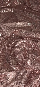 Rosegold Pailletten Tüll Stoff 58" PREIS PRO METER - Bild 1 von 2