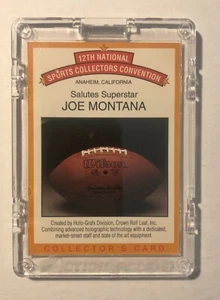 1991 12th National Sports Convention JOE MONTANA hologram card in Snapit Case - Picture 1 of 2