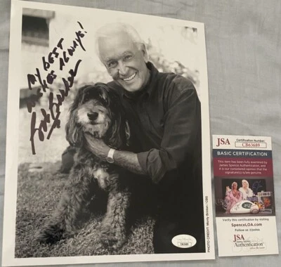 BOB BARKER d.2023 Signed 8x10 Photo w/Dog The Price Is Right! Host w/ JSA COA - Image 1 of 4