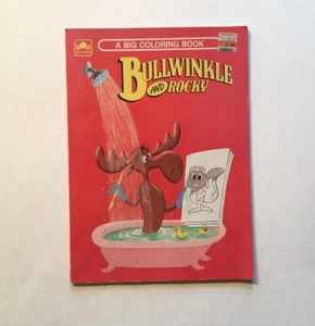 BULLWINKLE and ROCKY, A BIG COLORING BOOK, COPYWRIGHT 1960 P.A.T. WARD - Picture 1 of 8