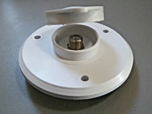 B&B Molders Polar White Round Coax Plate w/ Cover -- 301-005-00041 / 476-B RV - Picture 1 of 3