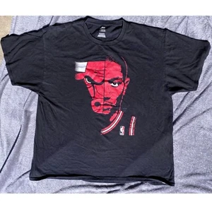 T-shirt graphique NBA Chicago Bulls Majestic Derrick rose noir 2XL - Photo 1/5