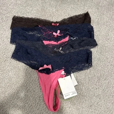 NWT Lot Of 4 Honeydew Intimates Panties Thong Multi Color Lace *Size S /M* - Image 1 of 2