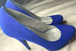 Charlotte Russe Blue Suede High Heels Pumps size 6 - Picture 1 of 10