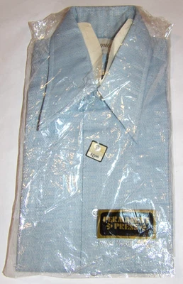 CAMISA DE VESTIR VINTAGE AÑOS 70! COLLAR PUNTIAGUDO! ¡POLIÉSTER/ALGODÓN! ¡MANGA LARGA! BOLSILLO 16-33 Foto 1 de 4