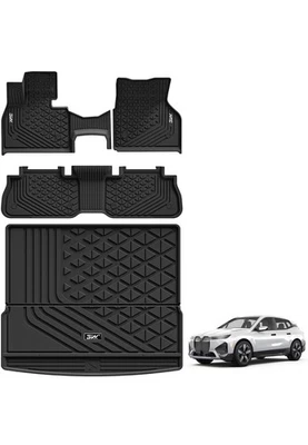 2022-2026 BMW iX 3M All Weather Floor Mats TPE. Complete Set W/ Cargo Mat Liner - Image 1 of 4