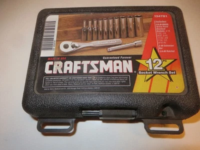 CRAFTSMAN 12PC SOCKET SET 934781 1/4" DRIVE - image 1 of 4