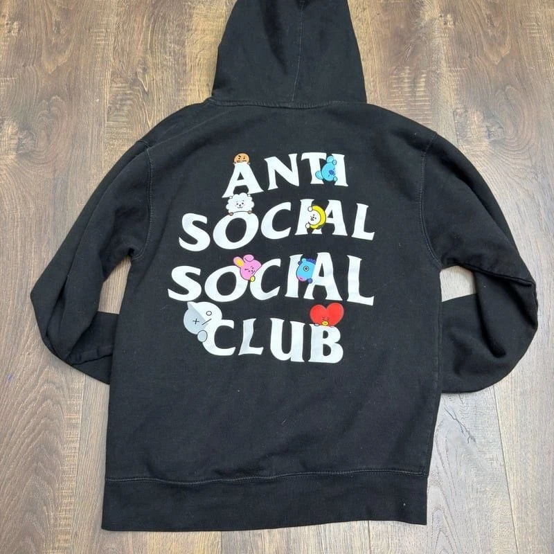 Anti Social Social Club x BT21 Blended Black Hoodie - Image 1 of 4
