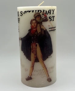Vela de Navidad Norman Rockwell de colección Tiny Tim A Christmas Carol Post rara - Imagen 1 de 5