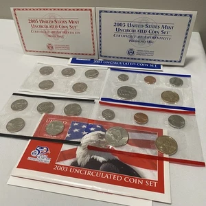 2003 US Mint Uncirculated Coin Set P & D w/ COA State Quarters Kennedy Sacagawea - Picture 1 of 12