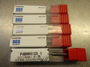 5 ¡NUEVO! Fresa de extremo de carburo Kyocera .0312" 4 flautas .0312x1/8x.0468x1-1/2 P4B00312S_1 - Imagen 1 de 4