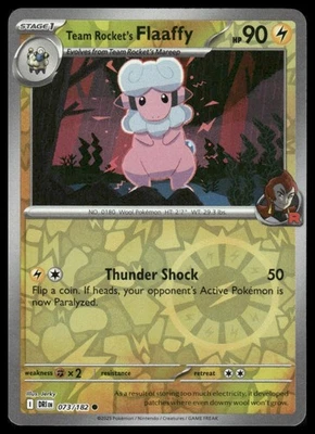 Pokemon SV10: Destined Rivals #073/182 Team Rocket's Flaaffy HOLO - Image 1 of 2