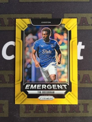 2024-25 Panini Prizm Tim Iroegbunam Emergent Gold 2/10 Aston Villa Everton - Image 1 of 2