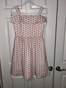 BELLE BADGLEY MISCHKA Red/White Embroidered Off The Shoulder Dress Size 16 Girls - Picture 1 of 6