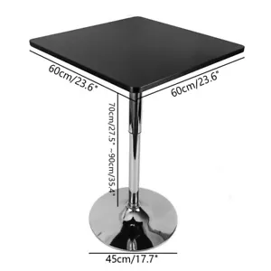 23.6" Square Bar Table Adjustable Height 21.3"-29.5" Cocktail Table Tall Tables - Picture 1 of 6