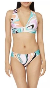NUEVO CON ETIQUETAS $156 Talla 6 Trina Turk Nazaré Bandas Halter y Fondo Hipster Fruncido - Imagen 1 de 5