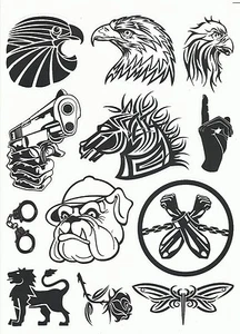 Sticker Aufkleber Set (01M) 12 Coole Schwarz/Weiß Sticker - Laptop, Stickerbomb - Bild 1 von 1