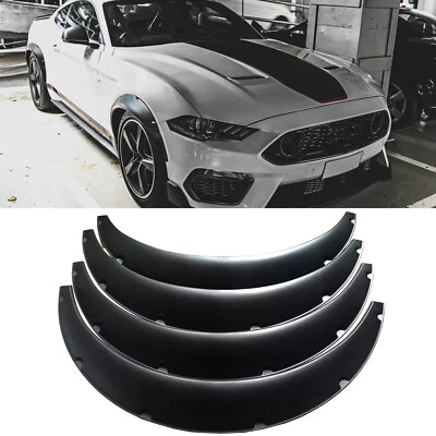 4PC Car Fender Flares Extra Wide Body Kit Wheel Arches Mudguard For Ford Mustang Foto 1 de 4