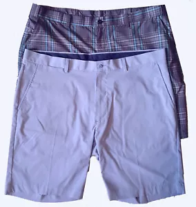 Golf Shorts Men Cremieux Sports Perfomance Blue Plaid PGA sz 40" Stretch 2 pr - Picture 1 of 7
