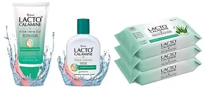 Lacto Calamine Daily Face Cleansing Wipes Face Gel Face Lotion Combo Pack. - Picture 1 of 4