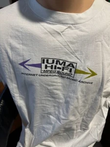 VINTAGE IUMA HI-FI T-Shirt weiß selten XL. Internet Underground Music Archiv - Bild 1 von 3