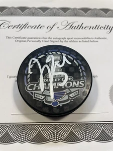 JAKE ALLEN St. Blues Signed 2019 STANLEY CUP CHAMPIONS Puck w/ COA Case - Picture 1 of 1