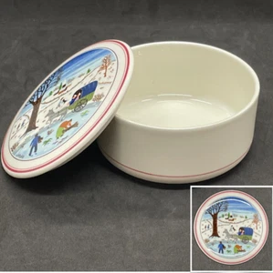 Villeroy & Boch Trinket Box NAIF CHRISTMAS Round Candy Dish with Lid Luxembourg - Picture 1 of 11