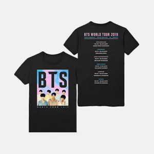CAMISETA DE PRODUCTOS OFICIALES BTS WORLD TOUR SPEAK YOURSELF BTS WORLDWIDE NEGRA NUEVA - Imagen 1 de 9