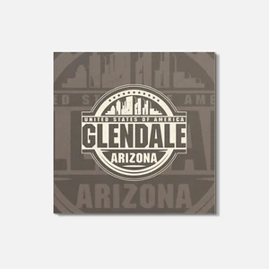 Glendale City USA 4'' X 4'' Square Wooden Coaster - Foto 1 di 3