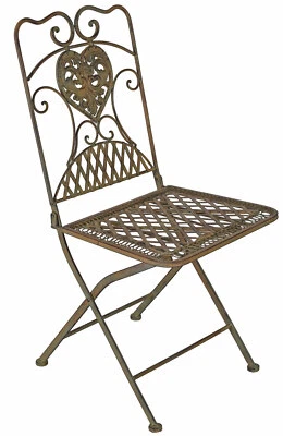 PALAZZO INT Garden Chair Vintage Iron Chair Country Style Chair Metal Folding Chair Balcony Chair