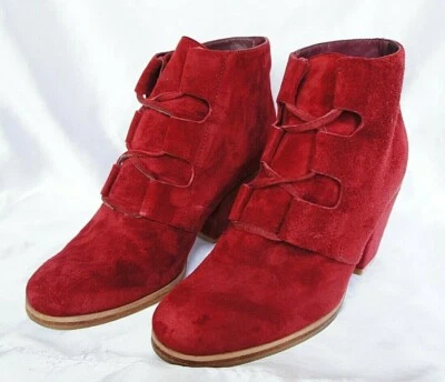 Botín con cordones de cuero gamuza vino tinto Rachel Comey talla 6,5 (EE. UU.) Foto 1 de 4