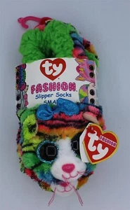 Ty Fashion Beanie Boos Kids Slippers Tigerly The Rainbow Cat Small 11-13 - Picture 1 of 1