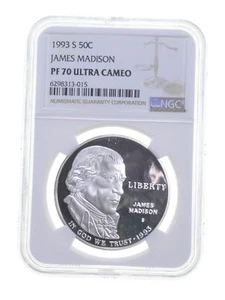 PF70 UCAM 1993-S James Madison Commemorative Silver Dollar - Graded NGC *5305 - Picture 1 of 3