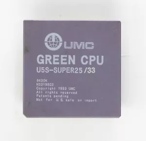 80486 Processor - UMC GREEN CPU U5S-SUPER25/33 - RARE - TESTED - Picture 1 of 2