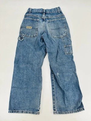 Pantalones de mezclilla vintage Y2K Wrangler niños 10 regulares carpintero holgados skate jóvenes 22x23 Foto 1 de 4