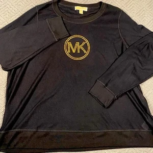 Michael Kors MK Women’s 3X Knit Logo Top Black New Without Tags - Picture 1 of 7