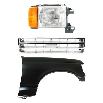 Fender and Grille Kit For 1987-1988 Ford F-150 F-250 Primed Passenger Side Foto 1 de 4