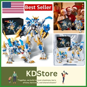 2-in-1 Mech & Tiger Building Blocks Set, Transforming Robot Toys for Kids - Picture 1 of 11