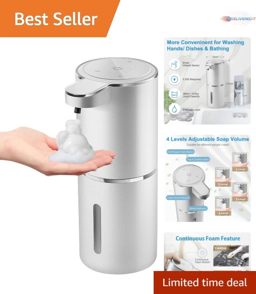 Gotofine Automatic Foaming Soap Dispenser4-Level Adjustable Foam Wall Mount U...