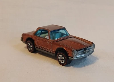Mercedes 280SL 1969 vintage Mattel Hot Wheels Redline marrón Foto 1 de 4