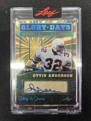 2025 Leaf Glory of The Game #3/3 Platinum Ottis Anderson Glory Days Auto - Image 1 of 2