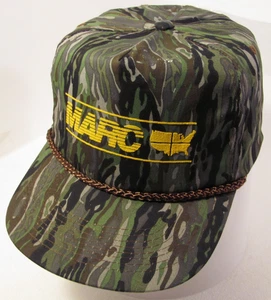 MARC Trucker Hat Mens Green Retro Camouflage Vtg Brown Rope Maryland Transit Cap - Picture 1 of 13