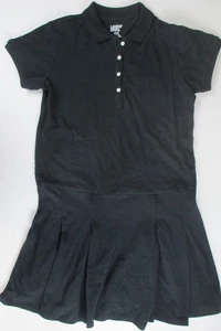 LANDS END Black School Uniform Short Sleeve Mesh Polo Dress Girls 12 NEW - Picture 1 of 6
