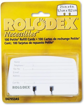 Rolodex® Card File Refills, Ruled, 2 1/4" x 4", 1-Pack (100 count), White  - Image 1 of 4