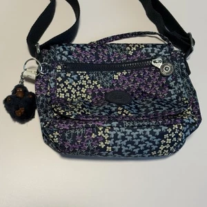 Kipling Crossbody Bag Floral Print Adjustable Strap Small Purse Monkey Charm - Picture 1 of 17