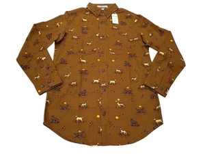 NWT Duluth Trading Co Men’s MED Free Swingin' Flannel Slim Fit Shirt Hunting Dog - Picture 1 of 12