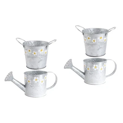  Set of 2 Blumen Halter Blumenständer Metall Rustikaler Blumeneimer Dekorativer - Bild 1 von 4