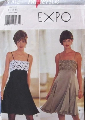 Butterick 3902 Women's 14-18 Sexy Flared Lined PARTY EVENING Dress Pattern UNCUT - Image 1 of 2