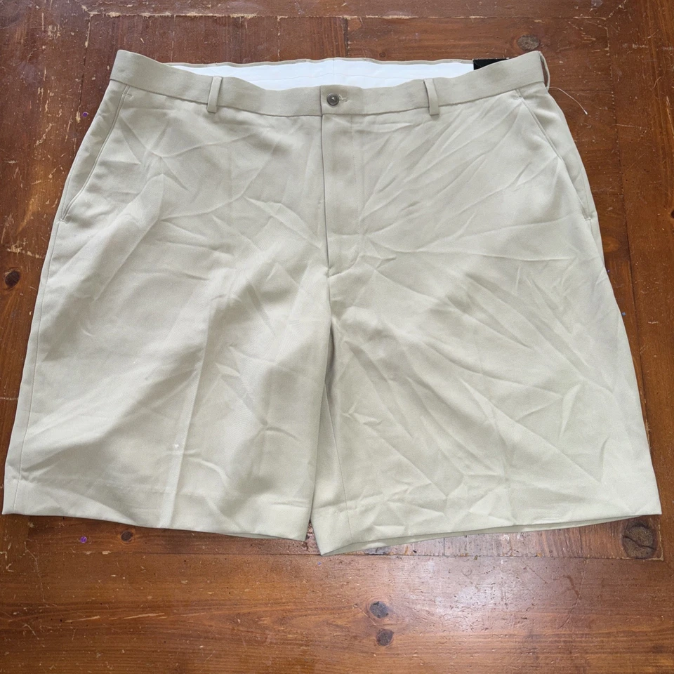 Pantalones Cortos de Golf Alan River 42W Sin Absorción de Hierro Rendimiento Frente Plano Caqui Nuevos con Etiquetas Foto 1 de 3